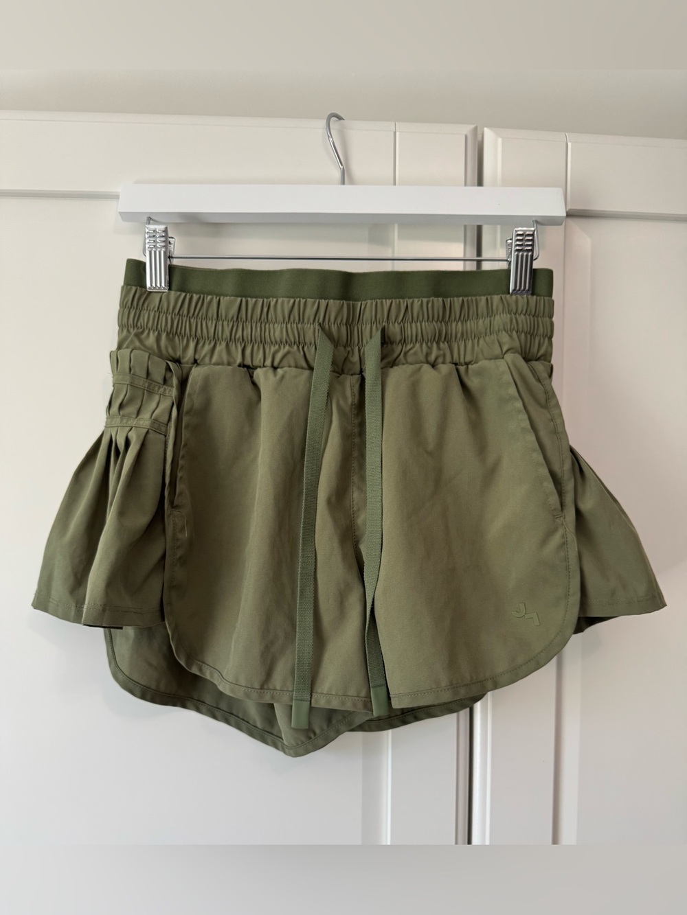 JoyLab High-Rise Pleated Olive Green Women's Athletic Shorts Drawstring Waist Sm - Picture 6 of 9